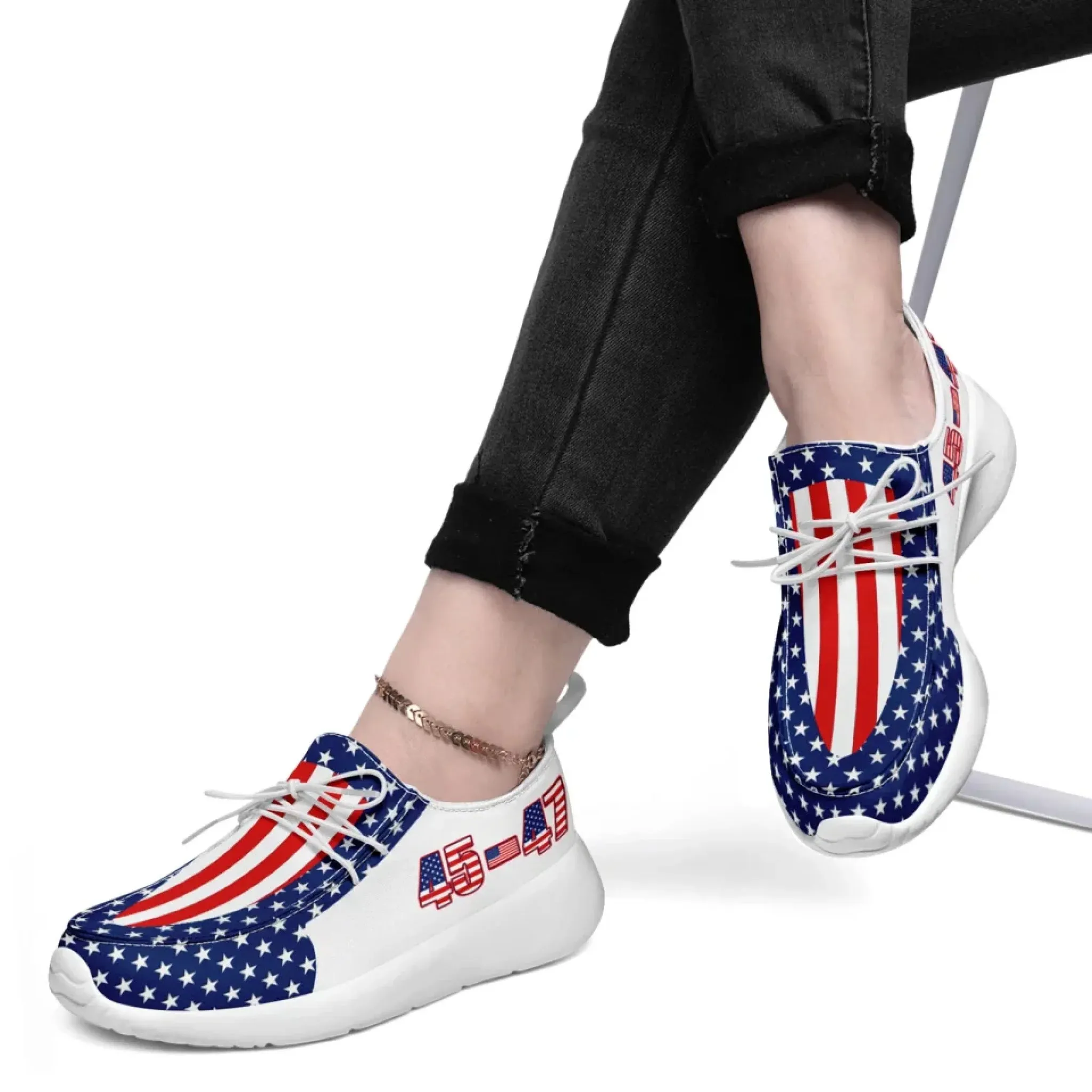 Personalized Trump 45-47 Sneakers, Custom Slip On Casual Shoes, Comfortable Unisex Shoes