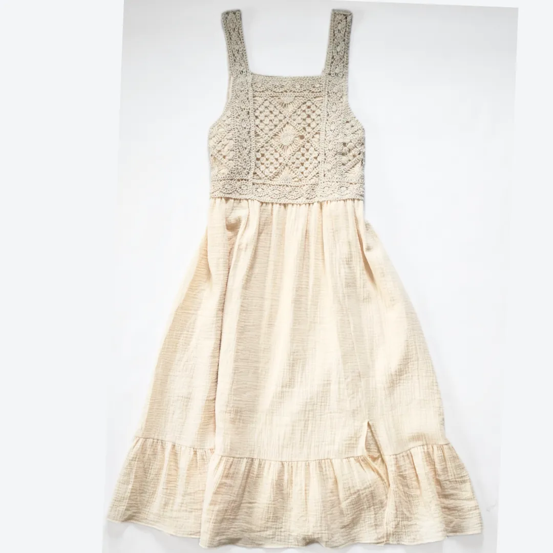 Soft White Crochet Mommy & Me Dress - Women