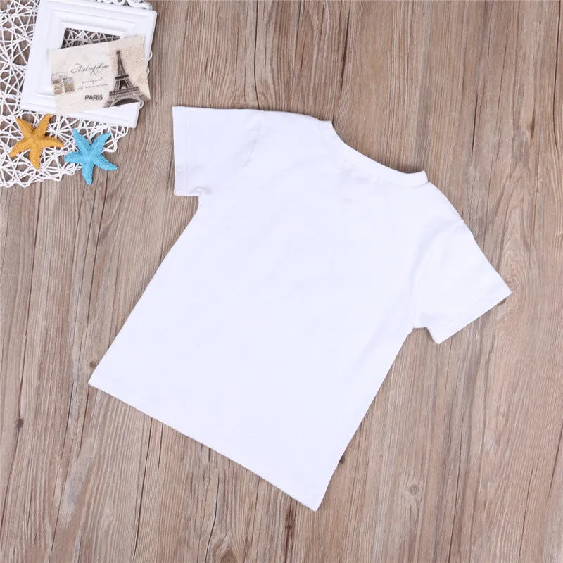 Summer Family Matching Big Sister Little Brother Toddler Kids  Romper  T-shirt