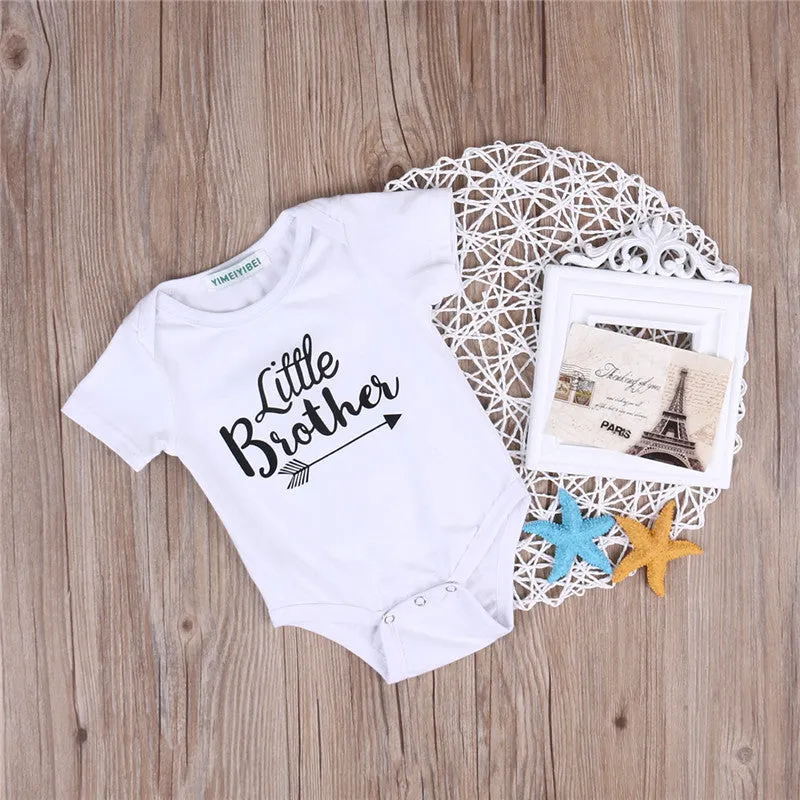Summer Family Matching Big Sister Little Brother Toddler Kids  Romper  T-shirt