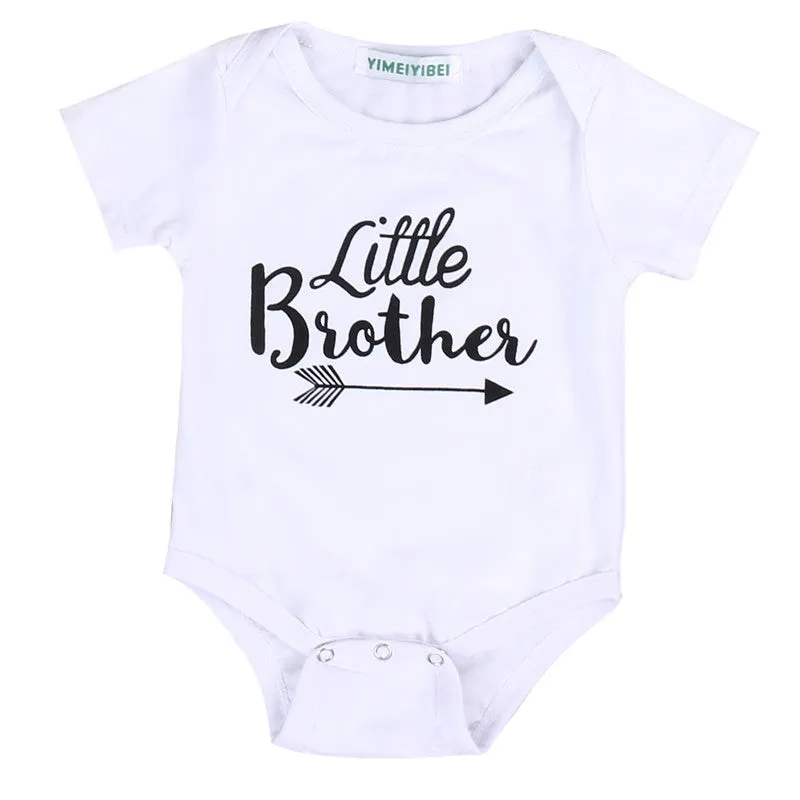 Summer Family Matching Big Sister Little Brother Toddler Kids  Romper  T-shirt
