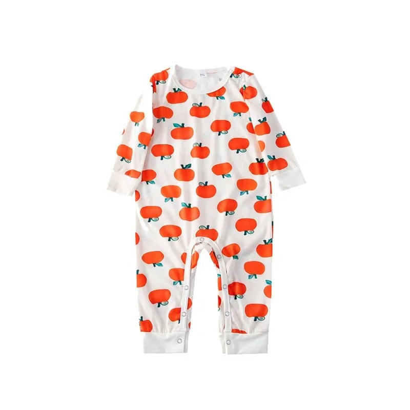 The Xmas Oranges Print Family Matching Pajama Set