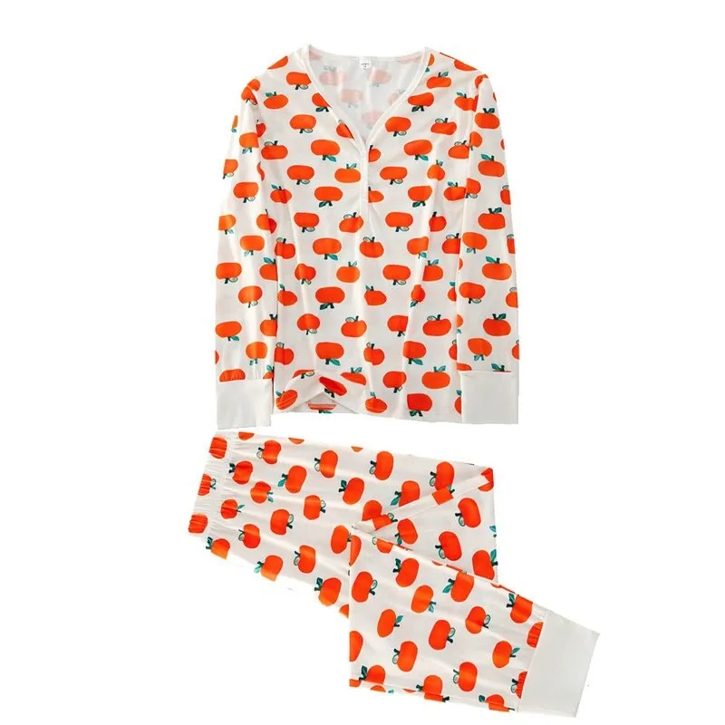 The Xmas Oranges Print Family Matching Pajama Set
