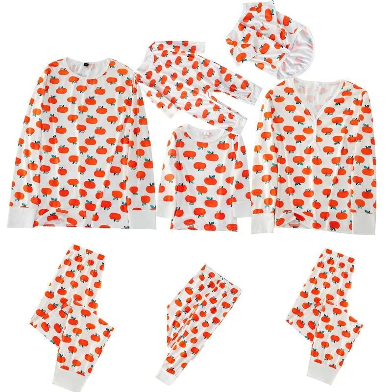 The Xmas Oranges Print Family Matching Pajama Set
