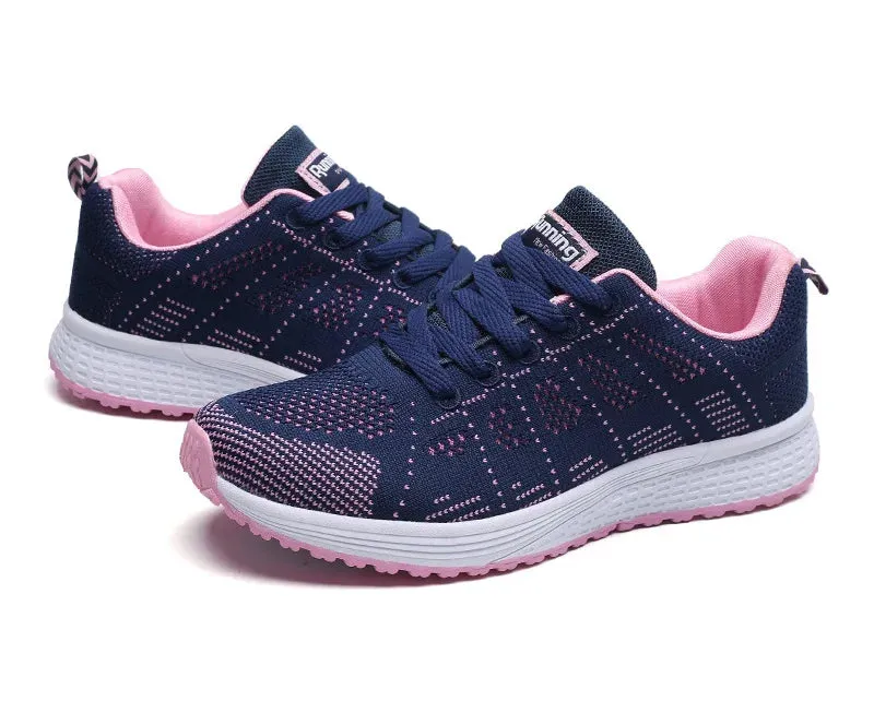 Women Casual Shoes Fashion Breathable Walking Mesh Flat Shoes Sneakers Women's Gym Vulcanized Shoes White Female Footwear