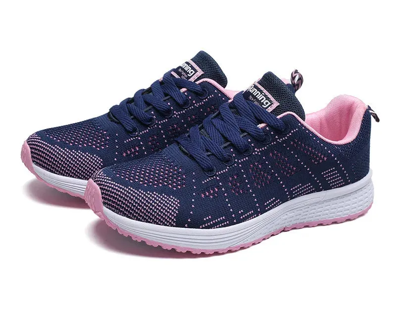 Women Casual Shoes Fashion Breathable Walking Mesh Flat Shoes Sneakers Women's Gym Vulcanized Shoes White Female Footwear