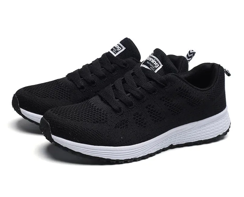 Women Casual Shoes Fashion Breathable Walking Mesh Flat Shoes Sneakers Women's Gym Vulcanized Shoes White Female Footwear