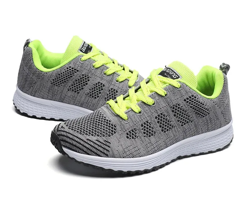 Women Casual Shoes Fashion Breathable Walking Mesh Flat Shoes Sneakers Women's Gym Vulcanized Shoes White Female Footwear