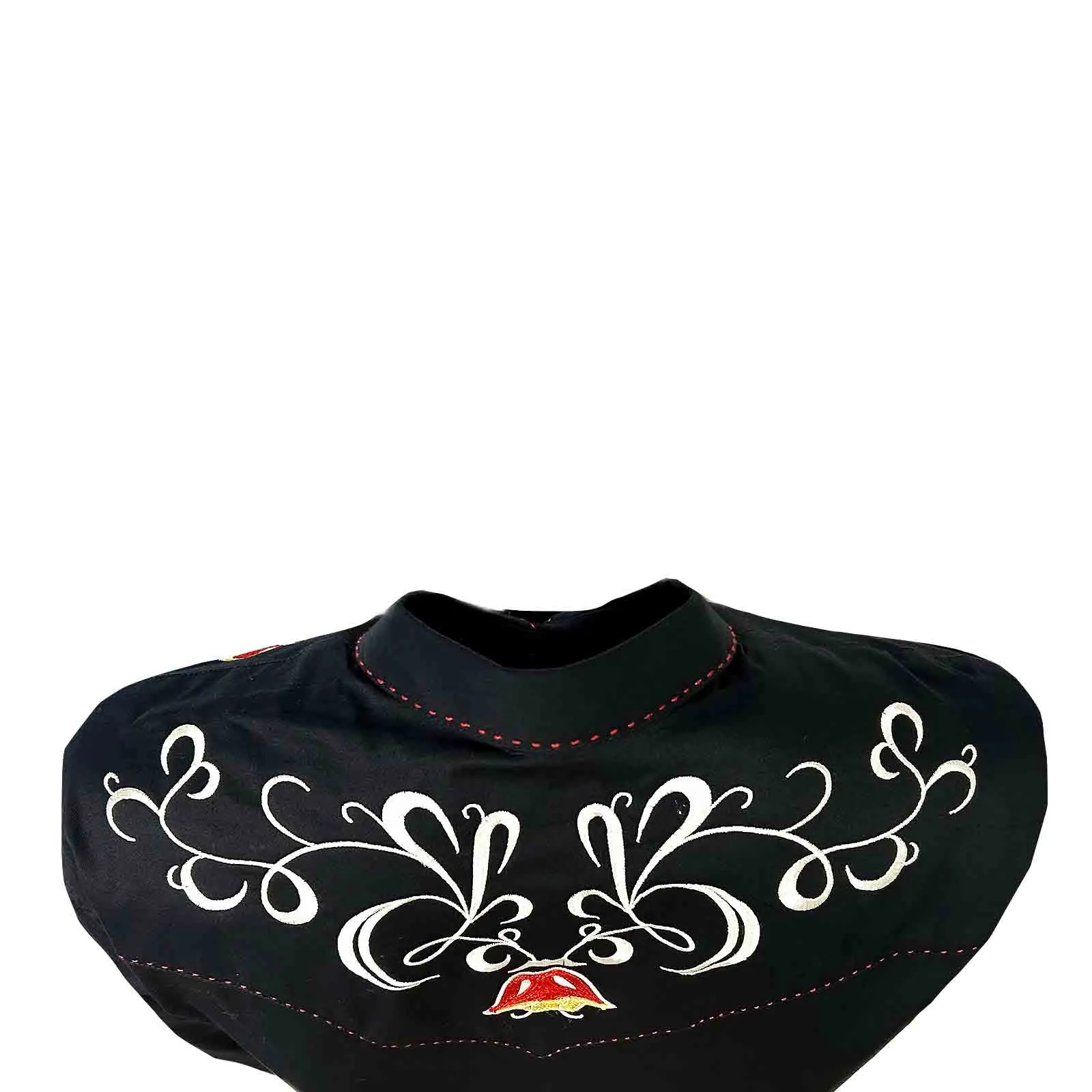 Women's Navy Art Deco Floral Embroidered Western Shirt
