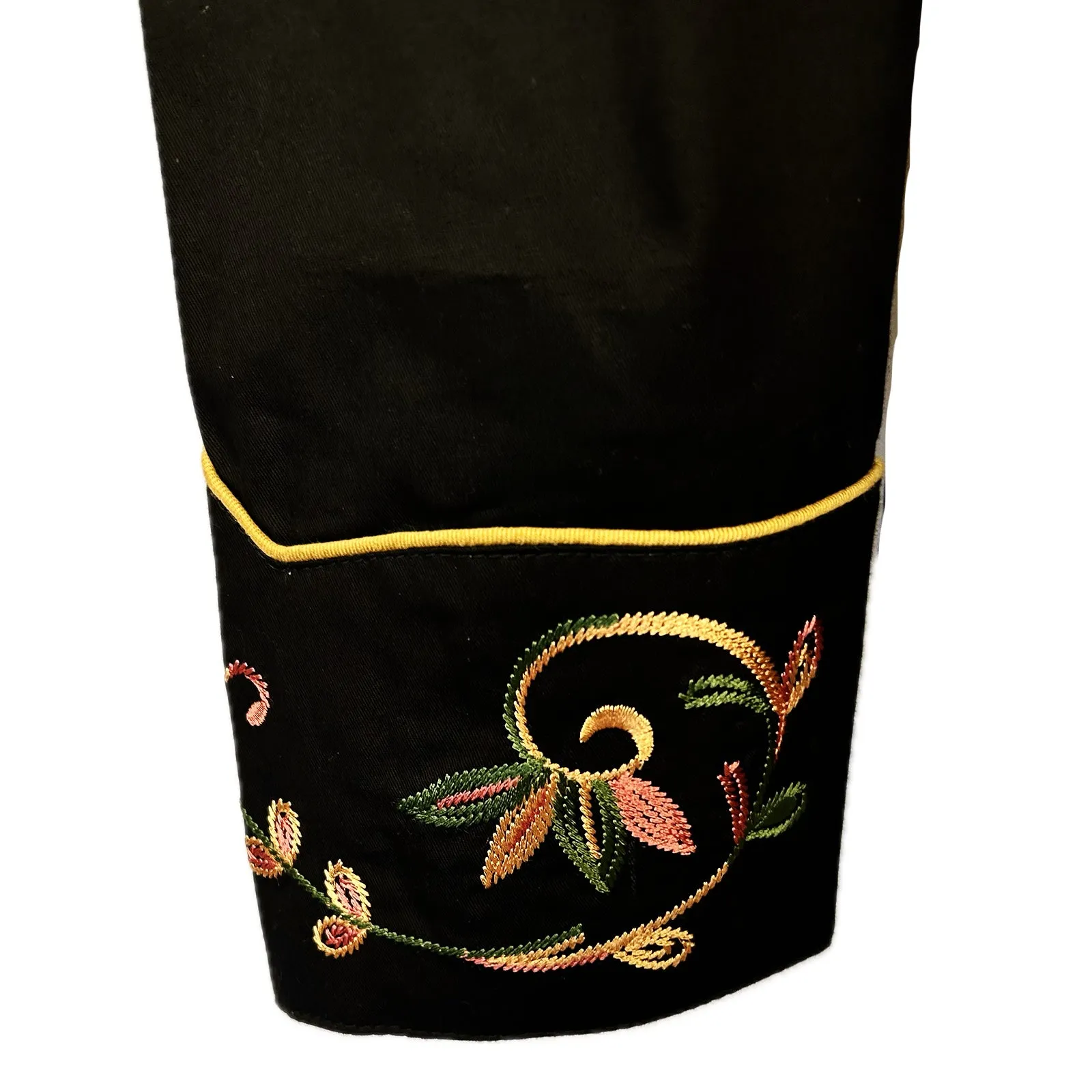Women's Vintage Black Variegated Floral Embroidered Western Shirt